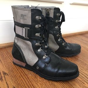 Sorel Major Carly Snow Boot Wet Sand & Black (9.5)